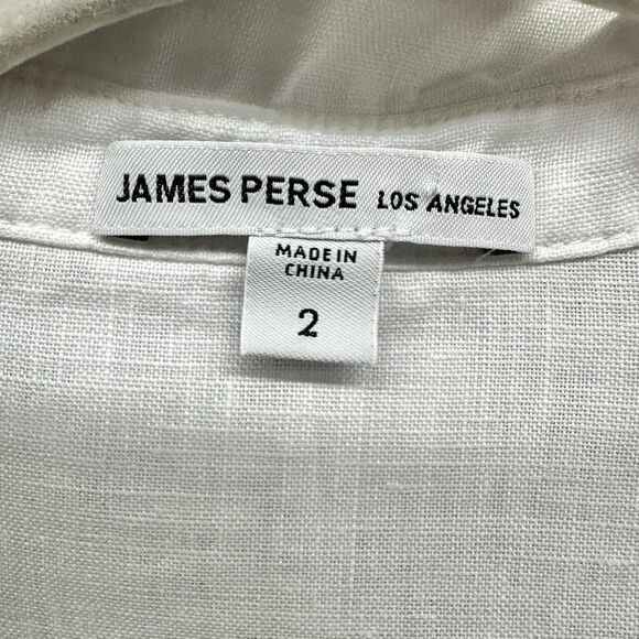 James Perse 100% Linen Oversized Shirt Womens Size 2 M Button Up White Beachy - Picture 5 of 10